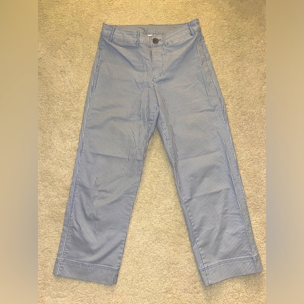 Old Navy light blue and white straight striped pants